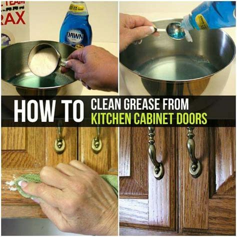 Scrub gently in a circular motion. How to clean grease off cupboards | Clean kitchen cabinets ...