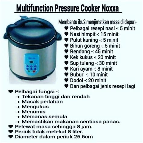 Saya menggunakan periuk pressure cooker serbaguna noxxa. "PROMOSI NOXXA #MULTIFUNCTION #PRESSURECOOKER NOXXA KALI ...
