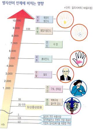 증상으로는 호흡곤란, 가슴통, 운동능력 저하, 불규칙한 심장 박동이 있다. 방사선이 인체에 미치는 영향 : 네이버 블로그