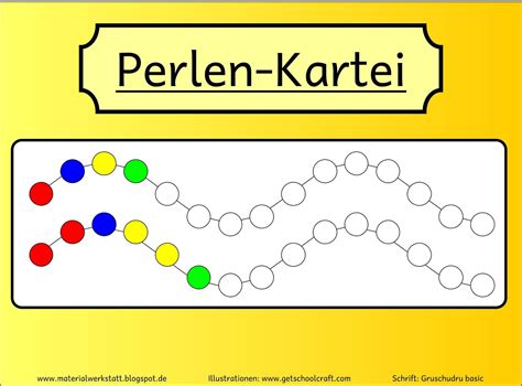 Klassenarbeiten und übungsblätter zu muster fortsetzen. Materialwerkstatt: Perlen-Kartei