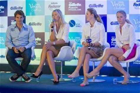 Julie skyhigh @julie_highheels white mini skirt white jacket and white louboutin high heels 15cm shoes.pic.twitter.com/ig1ql904di. Maria Sharapova - Gillette Federer Tour press conference in Sao Paulo, December 6, 2012