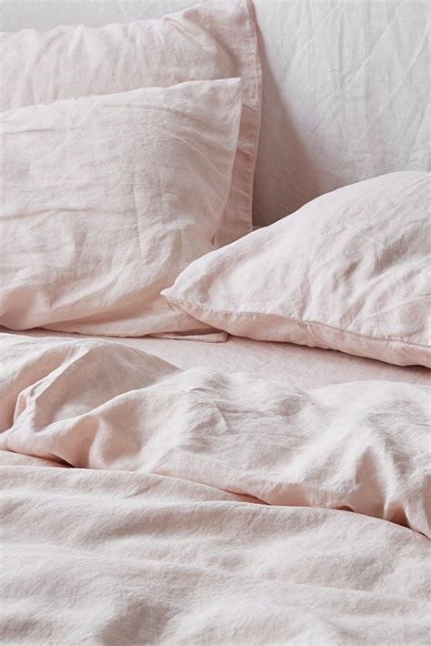 Linen sheets are synonymous with luxury. Beautiful Blush French Linen Bedding! Perfect to brighten ...