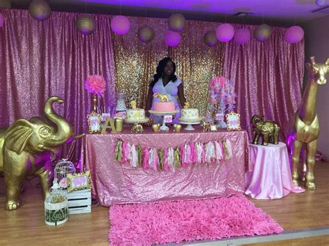 Purple elephant baby shower, baby shower centerpiece, peanut elephant , baby elephants cutouts, elephant cake topper, little peanut girl. Pink & Gold Safari Baby Shower Party Ideas | Photo 13 of ...