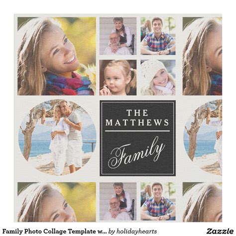 Family Photo Collage Template with Name Fabric | Family photo collages, Photo collage template ...
