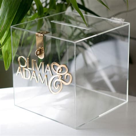 In addition to making it easier for guests to know where to put their gift cards, a large receptacle would be difficult to swipe without being noticed. Wishing Well Card Box | Clear Acrylic | Card box wedding ...