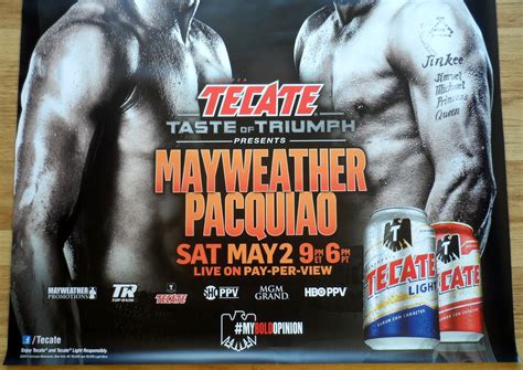 Pacquiao took place saturday, may 2, 2015 with 6 fights at mgm grand, grand garden arena in las vegas, nevada. 2015 Floyd Mayweather Jr v Manny Pacquiao promotional ...