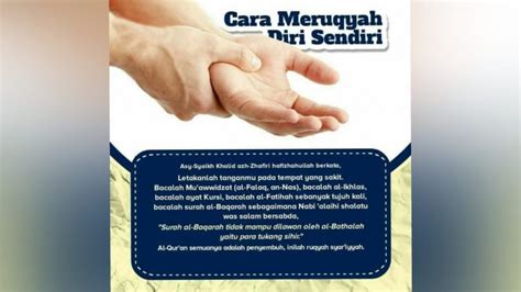 Melalui penjelasan di atas doa yang dibaca untuk diri sendiri ketika sedang sakit adalah sebagai berikut: Lakukan, Tata Cara dan Bacaan Doa Untuk Bisa Meruqyah Diri ...