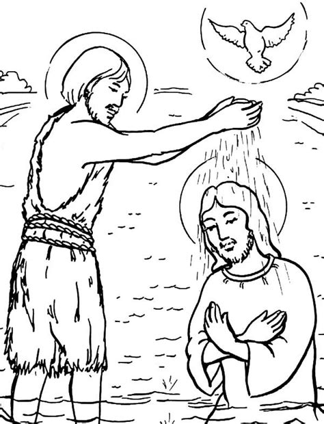 Baptism of jesus coloring page a jesus baptism coloring page. John Baptism of Jesus Coloring Pages | Best Place to Color