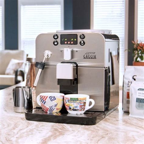 This model can easily handle capsules or ground beans with a simple switch, and has two separate thermostats for its water and steam functions. Gaggia Brera Espresso Machine in Black | Gaggia brera ...