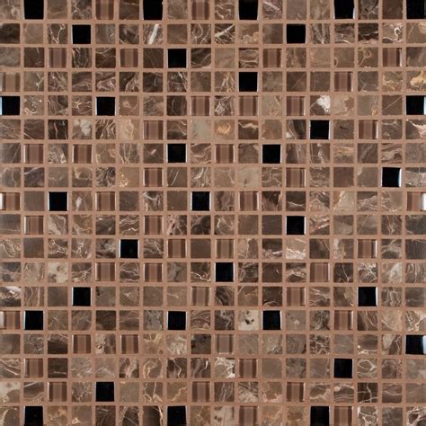 As the melody of the singer onstage begins to drift toward you, you imagine what the emperador cafe marble tile would like in your own home and you plan on doing a little research as soon as you leave. Cabana Emperador Cafe Glass Stone Blend 5/8x5/8 Mosaic Tiles