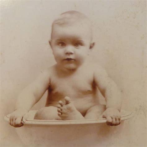 Bath thermometer (optional) baby soap. CABINET Card - Naked Baby in Bath Basin Bowl Photo from ...