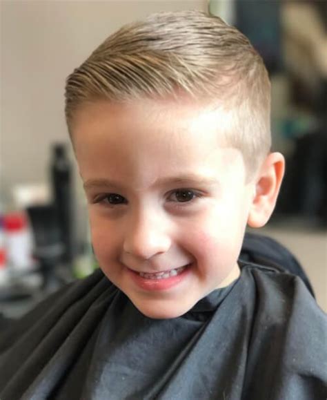 From a kids fade or undercut on the sides and back to a comb over, mohawk, quiff, slick back, pompadour, faux hawk, side part, crew. 60 Cute Toddler Boy Haircuts Your Kids Will Love 2021