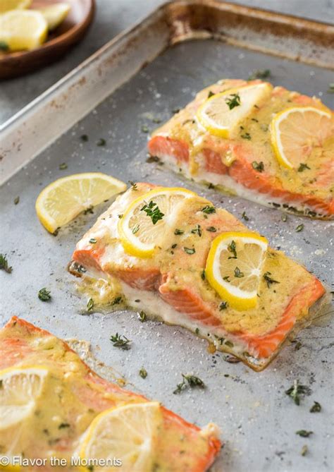 Allow to sit for 10 minutes. Easy Baked Lemon Dijon Salmon is tender, delicious oven baked salmon fillets that take only 5 mi ...