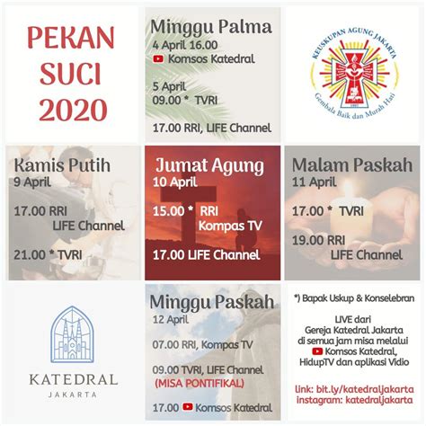 Jadwal misa online katedral jakarta. Jadwal Misa Pekan Suci Online dari Gereja Katedral Jakarta ...