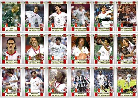 Cup 2003 uefa sup.cup 2003 supercoppa 2003 ch. AC Milan team stickers for the 2003 Champions League Final ...