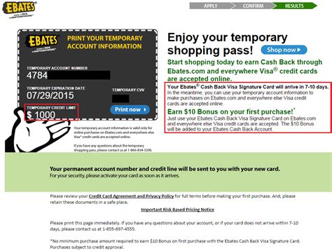 By opening or using your account, you agree to the terms of the entire agreement. Intro to the Ebates Cash Back Credit Card and Targeted ...
