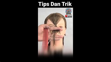Panduan lengkap potong rambut sendiri: Cara Potong Rambut Poni wanita #short - YouTube