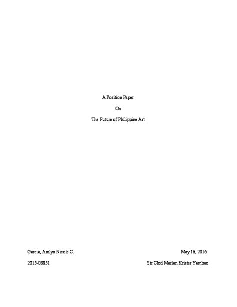 Opinion my mama, the educator. (PDF) A Position Paper On The Future of Philippine Art ...