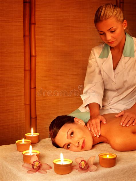 Young Woman on Massage Table in Beauty Spa. Stock Image - Image of ...