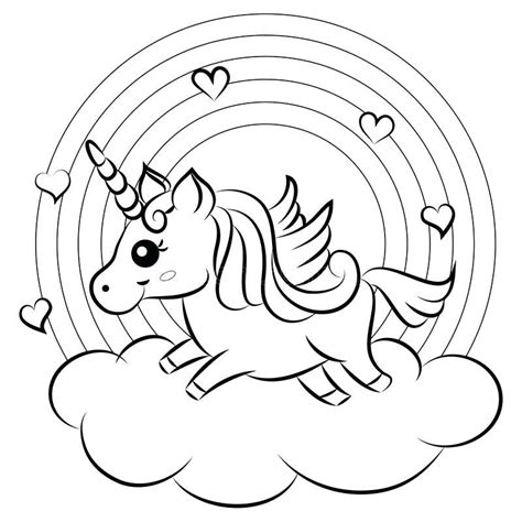 Excited baby unicorn coloring pages. Rainbow Coloring Pages | Cute coloring pages