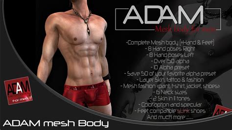 Adam mesh body for second life - YouTube