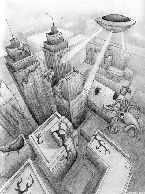 And in this case, the horizon will not even be visible in the drawing. 32 best 3 Point Perspective images on Pinterest | 3 point ...