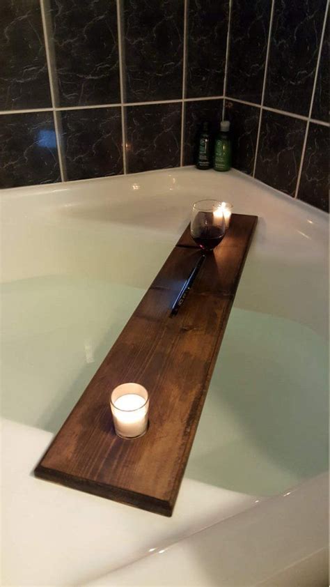 Haipusen bamboo bathtub caddy tray with mirro. Wood Bathtub Tray Bath Tray | Etsy | Wood bathtub, Bathtub ...
