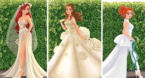 Explore the enchanting world of disney princess. Künstler zieht 18 Disney-Prinzessinnen das Hochzeitskleid ...