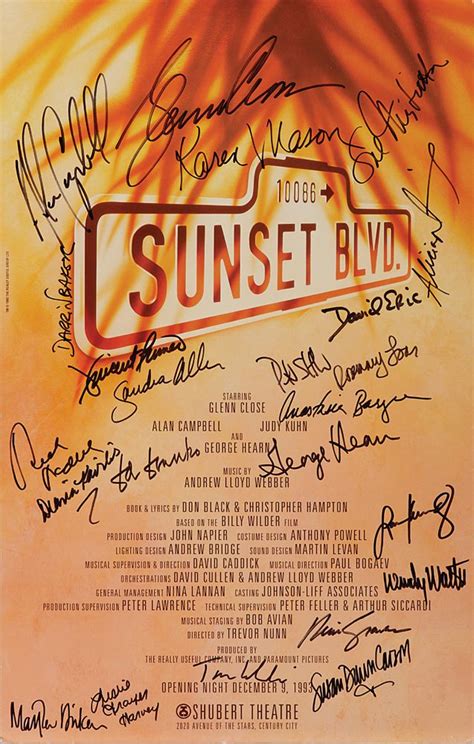 Unique sunset boulevard posters designed and sold by artists. SUNSET BOULEVARD STAGE PRODUCTION POSTER SIGNED BY GLENN ...