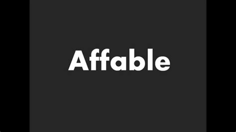 British dictionary definitions for affable. How to Pronounce Affable - YouTube
