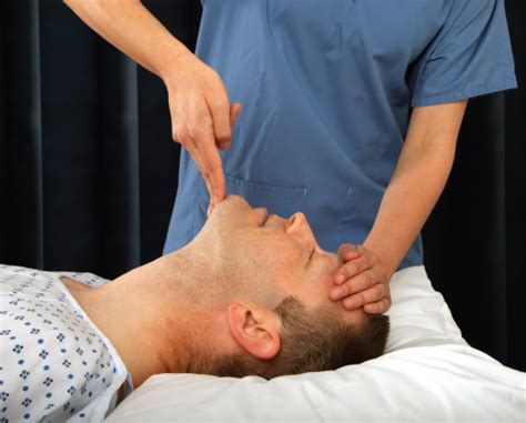 With the patient lying on his or her back, the neck is extended and the chin simultaneously pulled gently upwards to pull the tongue away from the back of the pharynx. Airway Management and Ventilation | Anesthesia Key