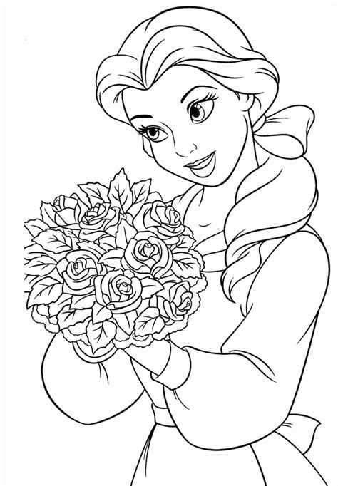 Excellent official disney site for free. Princess Belle Coloring Page - Coloring Home