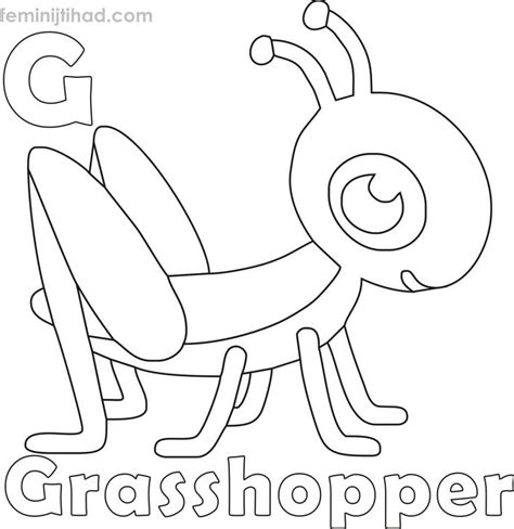 See the presented collection for grasshopper coloring. G for Grasshopper Coloring Pages PDF - Free Coloring ...