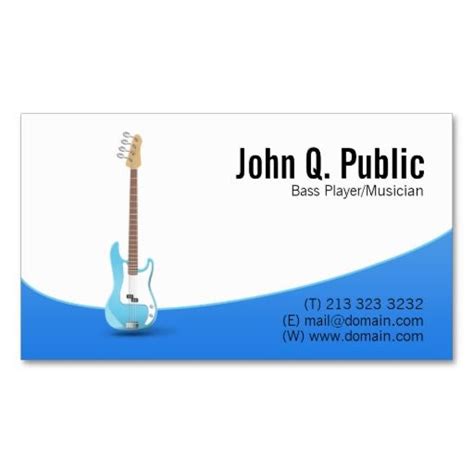 Elevate your design with silk, metallic or foil. Bass Player Musician Business Card | Musician business ...