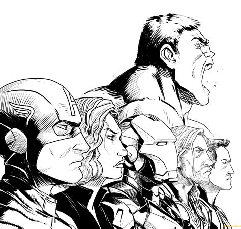 Marvel avengers coloring page from marvel s the avengers category. Six Members of Avengers Coloring Pages - Cartoons Coloring ...