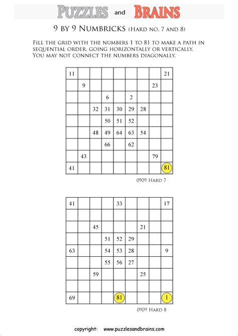 Read reviews from world's largest community for readers. Printable 9 by 9 difficult level Numbrix logic puzzles for ...