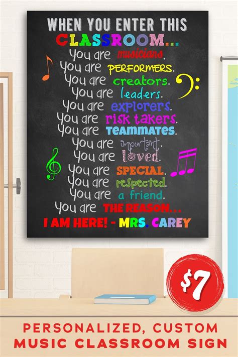 Changing classroom decorations to follow along with lesson plans or specific holidays throughout the year makes learning fun. Music Classroom Decor Classroom Sign Gift For Teacher Theme | Classroom signs, Music classroom ...