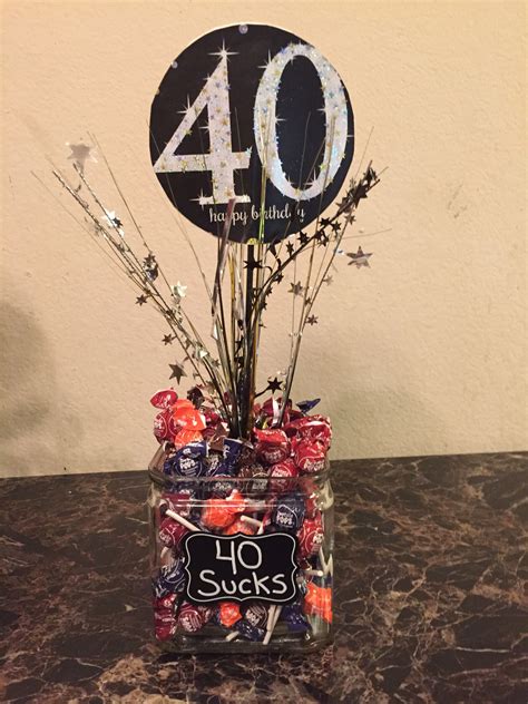 40th birthday party ideas for husband. Centerpiece I made for my husband's 40th birthday party ...