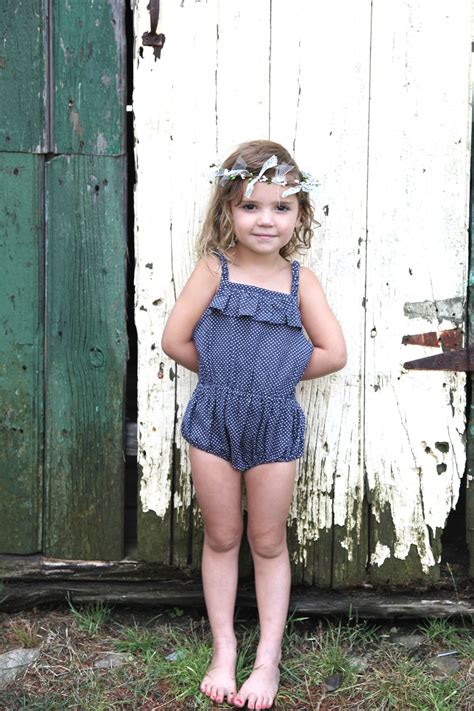 The latest, interesting items, ideas for looks are here for fashion kids! Gorgeous little denim sunsuit. Minou Kids #estella #kids # ...