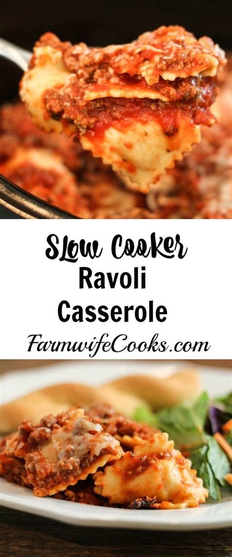 Add 1 package frozen ravioli; Slow Cooker Cheesy Ravioli Casserole - Farmwife Cooks ...