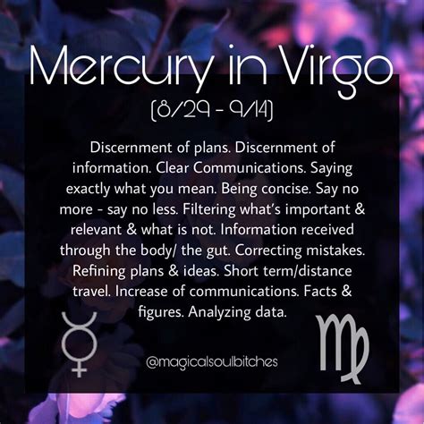 Result of mercury in cancer (mercury sign cancer) according to various indian astrology classics books mercury in cancer according to saravali: Mercury in Virgo (8/29 - 9/14/2019) | Virgo, Moon journal ...