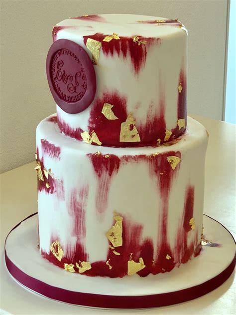 Wählen sie ruhig die dunkelrote karte, denn rot symbolisiert. gold bordeaux mit Siegel "handmade" weedingcake ...