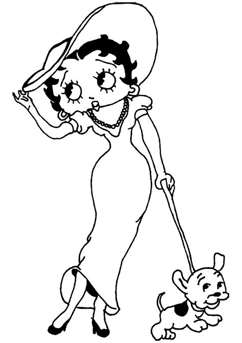 7 1/4l x 9 1/4h. Coloriage de Betty Boop à imprimer pour enfants ...