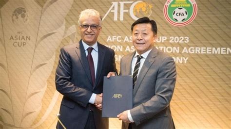 Men going to kick soccer ball on field, afc asian cup the uefa european football championship china pr national football team football player, men's football, sport, logo. Al Khalifa: China to Organize Best AFC Asian Cup 2023 | Al ...