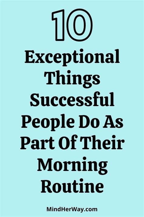 10 Important Morning Habits Of Successful People - Mind Her Way