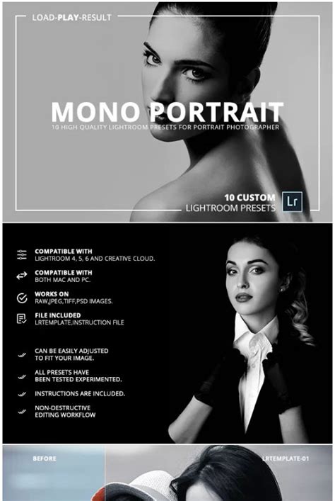 Please check your email after submitting the form for the download links and use your. Mono Portrait Lightroom presets download free .zip for ...