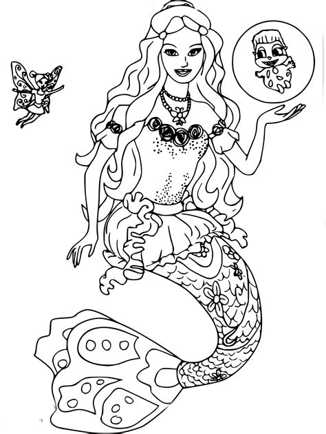 Choisissez vos coloriages à imprimer et oubliez le stress de la journée en coloriant pendant des heures un dessin à colorier de : Coloriage Barbie Mermaidia à imprimer sur COLORIAGES .info