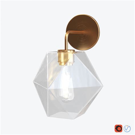 Our west elm bedroom reveal including tips for updating your own bedroom and bathroom with west elm! 3D model West Elm Sculptural Glass Faceted Sconce