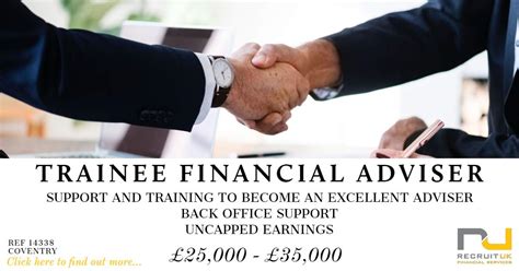 From £50,000 to £80,000 per annum (uncapped commission). Trainee Financial Adviser in Coventry to join a Financial ...