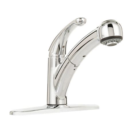 Pull out faucet is a low profile kitchen faucet and is also applicable in cases where it has limited height to i highly recommend this pull out kitchen faucet.once you start using it , you will find how worthy and amazon.com provides huge discounts on all its faucets than any other online shops. Delta Palo Single-Handle Pull-Out Sprayer Kitchen Faucet ...